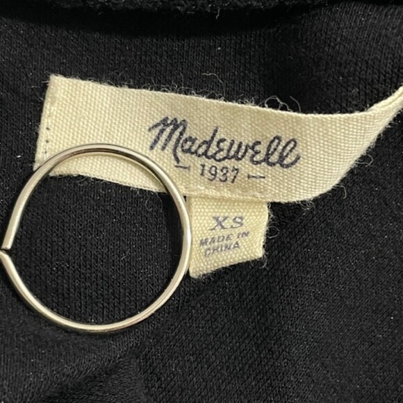 Madewell Painters Black Cropped Mock Neck Pullover Top Size XS - Picture 3 of 6